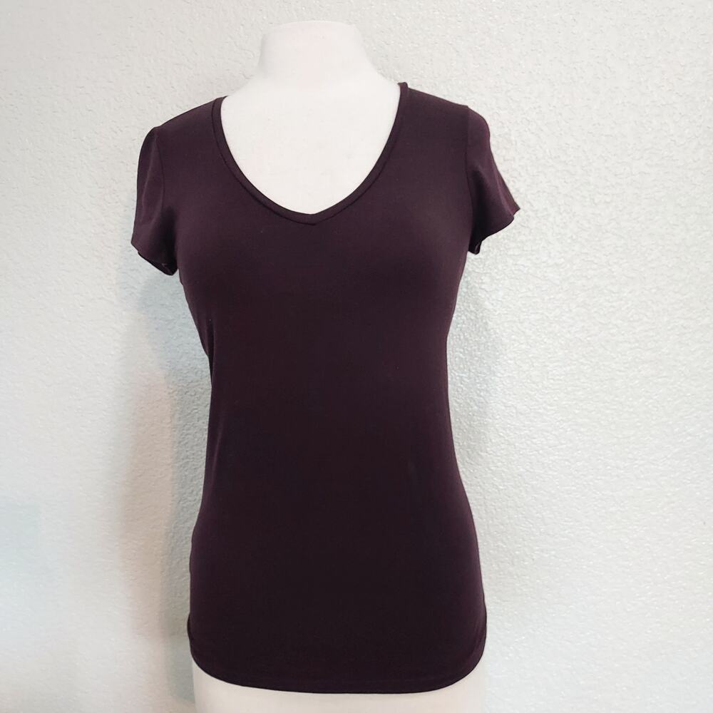 ⭐️5/$20 Ann Taylor Plum Purple Short Sleeve Blouse Size Small